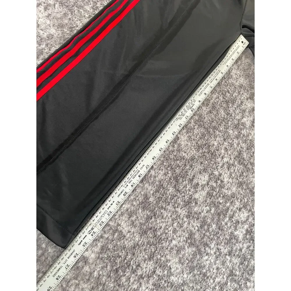 Men’s Black And Red Striped Adidas Sweat Pants Size Medium Trefoil